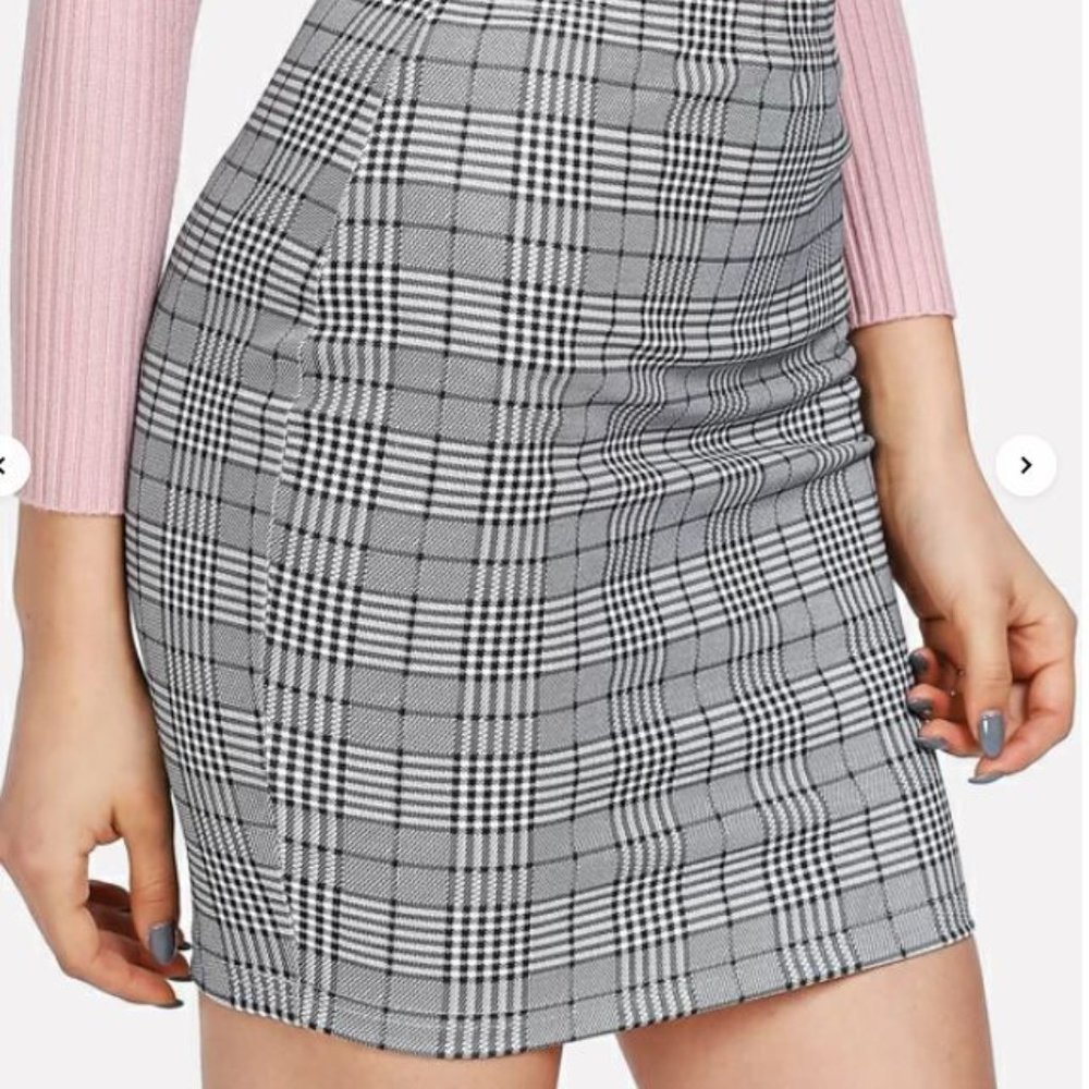 Print Bodycon Skirt Grey